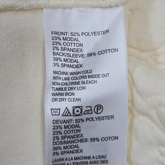 Tommy Bahama Shirt Womens Large Vanilla Cream Round Neck Quilted Floral Beachy - Picture 7 of 10